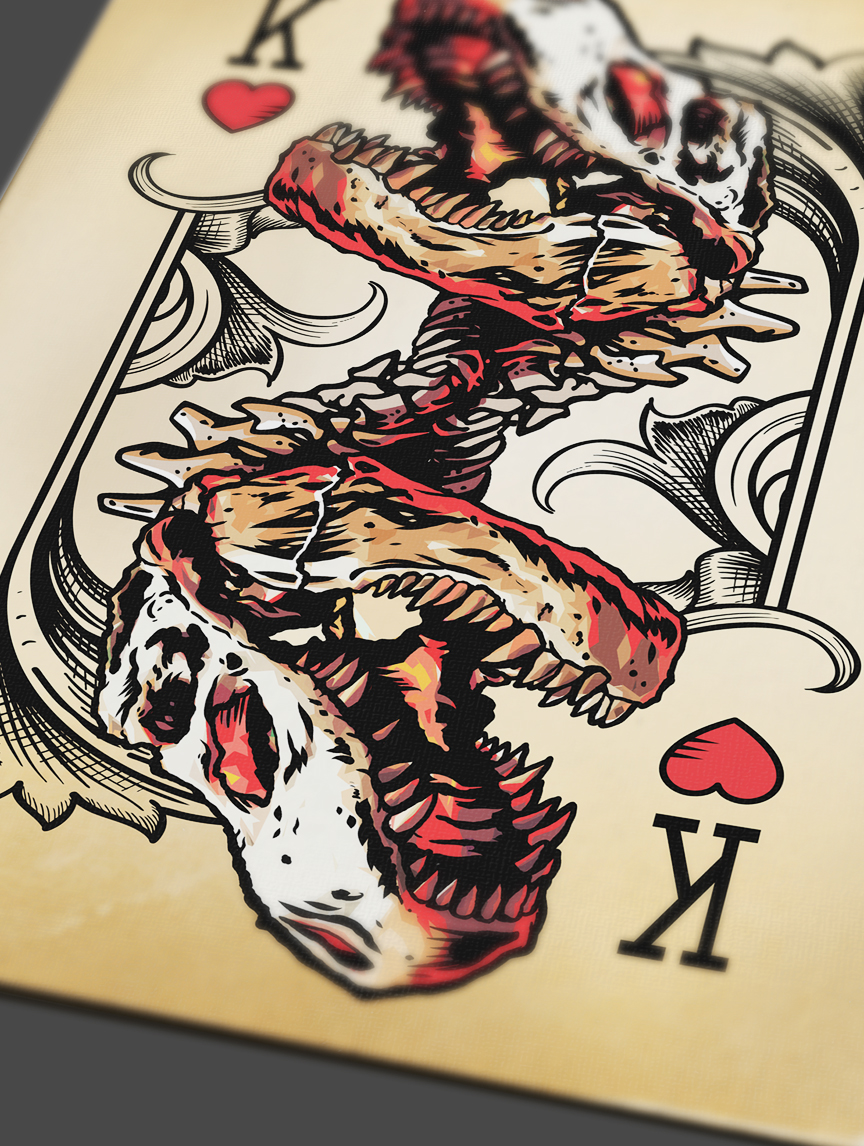King of hearts playing card design